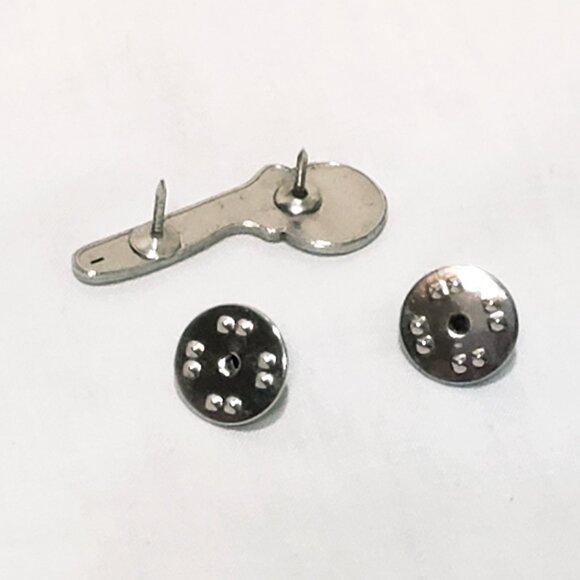 Pizza Hut CHAMPS Pizza Cutter Shaped Pin 1" Advertisement Silver tone - Picture 5 of 5